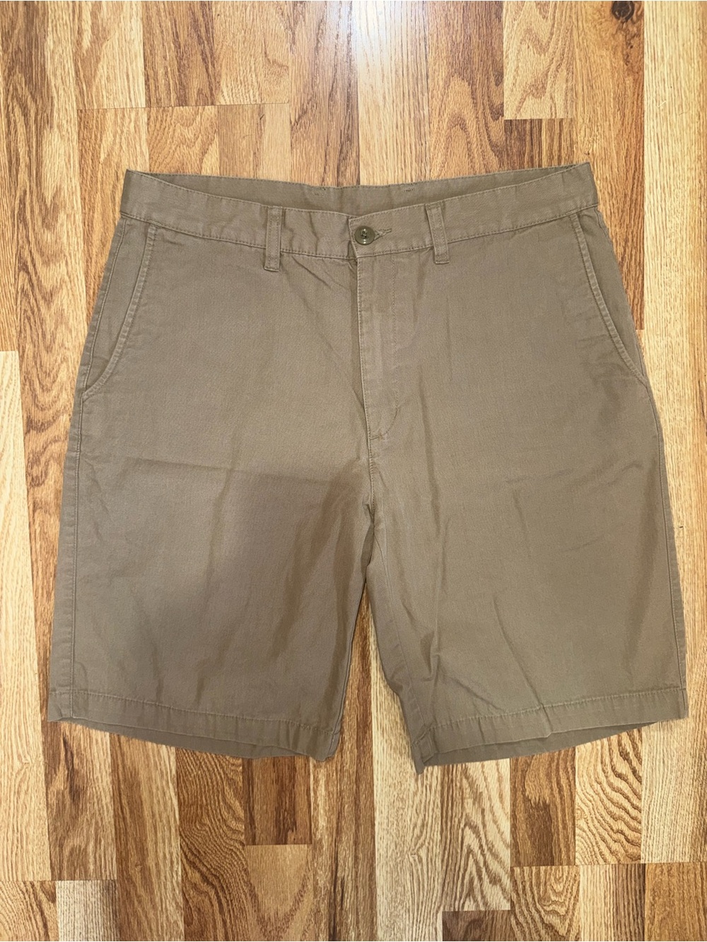 Patagonia Men's Brown Chino Shorts Organic Cotton Solid Flat Front Zip Closure